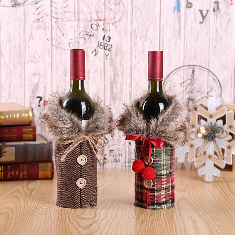 Santa Claus Wine Bottle Cover Christmas Decorations for Home New Year Xmas Decor Red Wine Bottle Covers New Year Christmas Decor